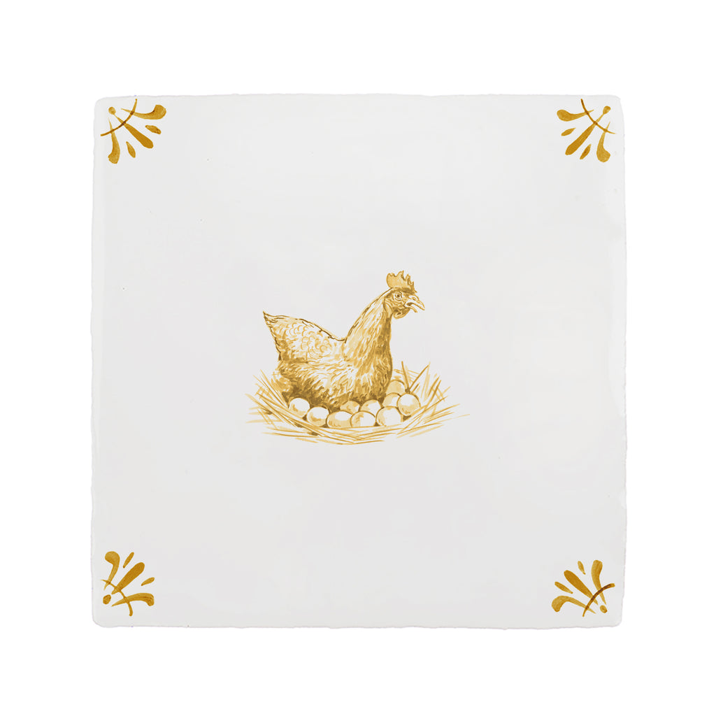 Chicken Delft Tile