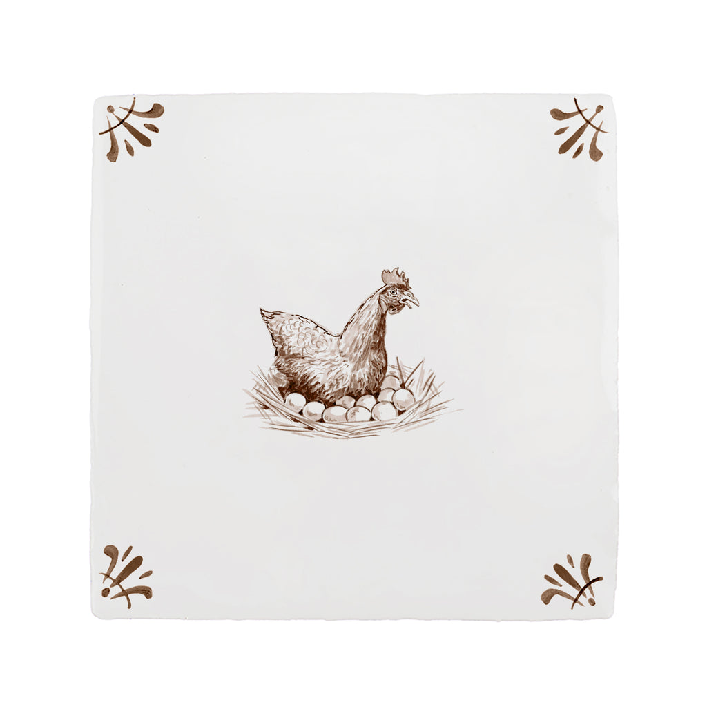 Chicken Delft Tile