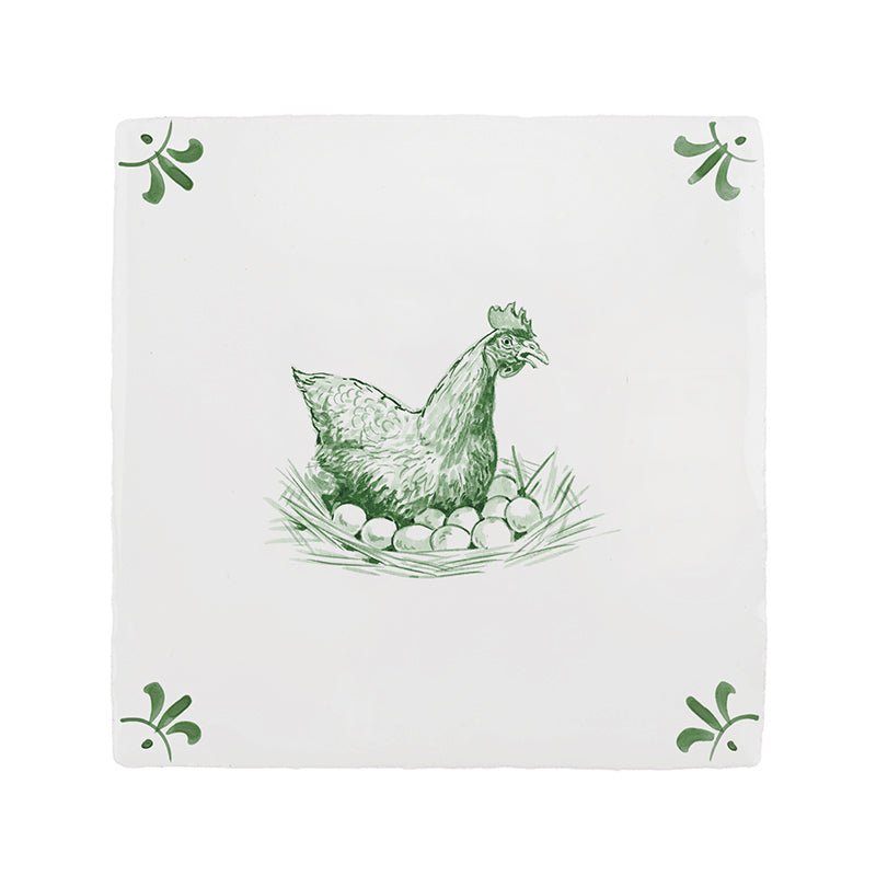 Chicken Delft Tile