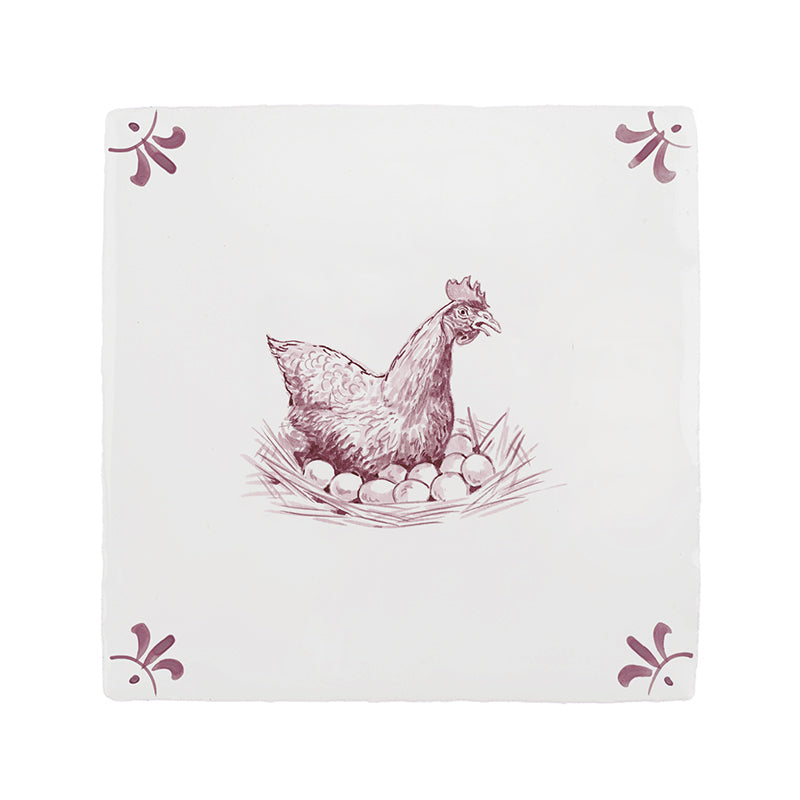 Chicken Delft Tile