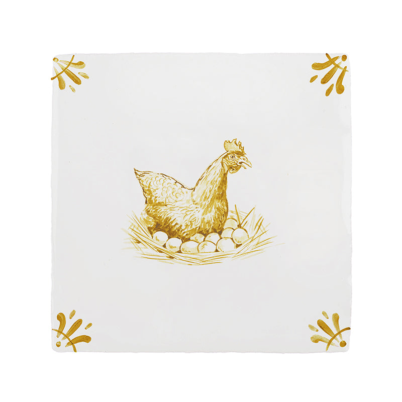Chicken Delft Tile