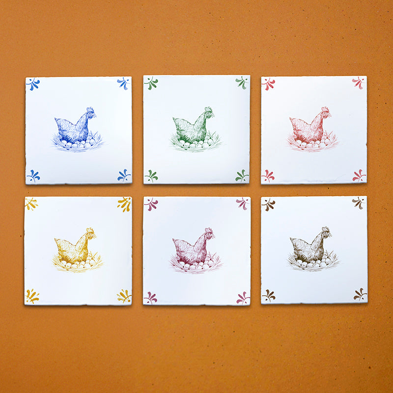 Chicken Delft Tile