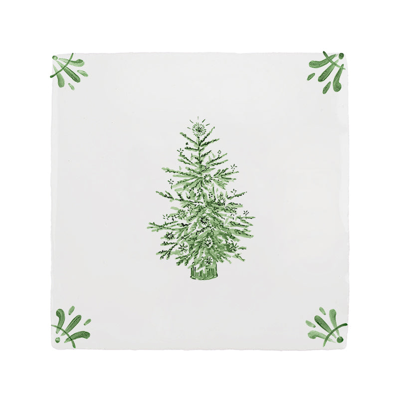 Christmas Tree Delft Tile