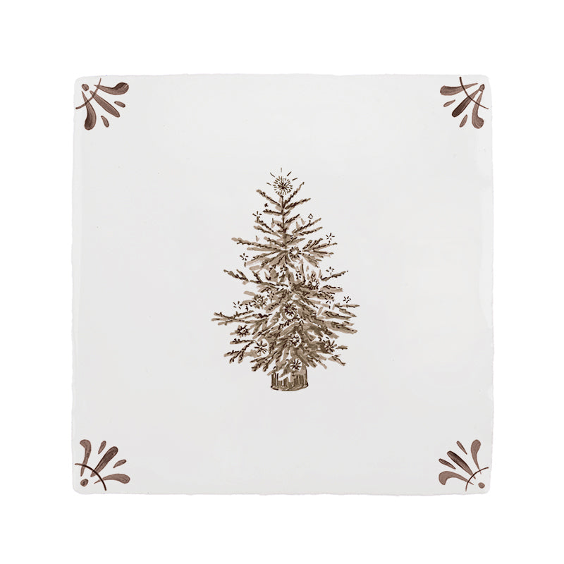 Christmas Tree Delft Tile