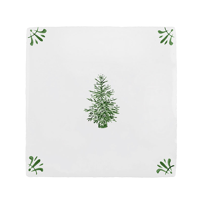 Christmas Tree Delft Tile