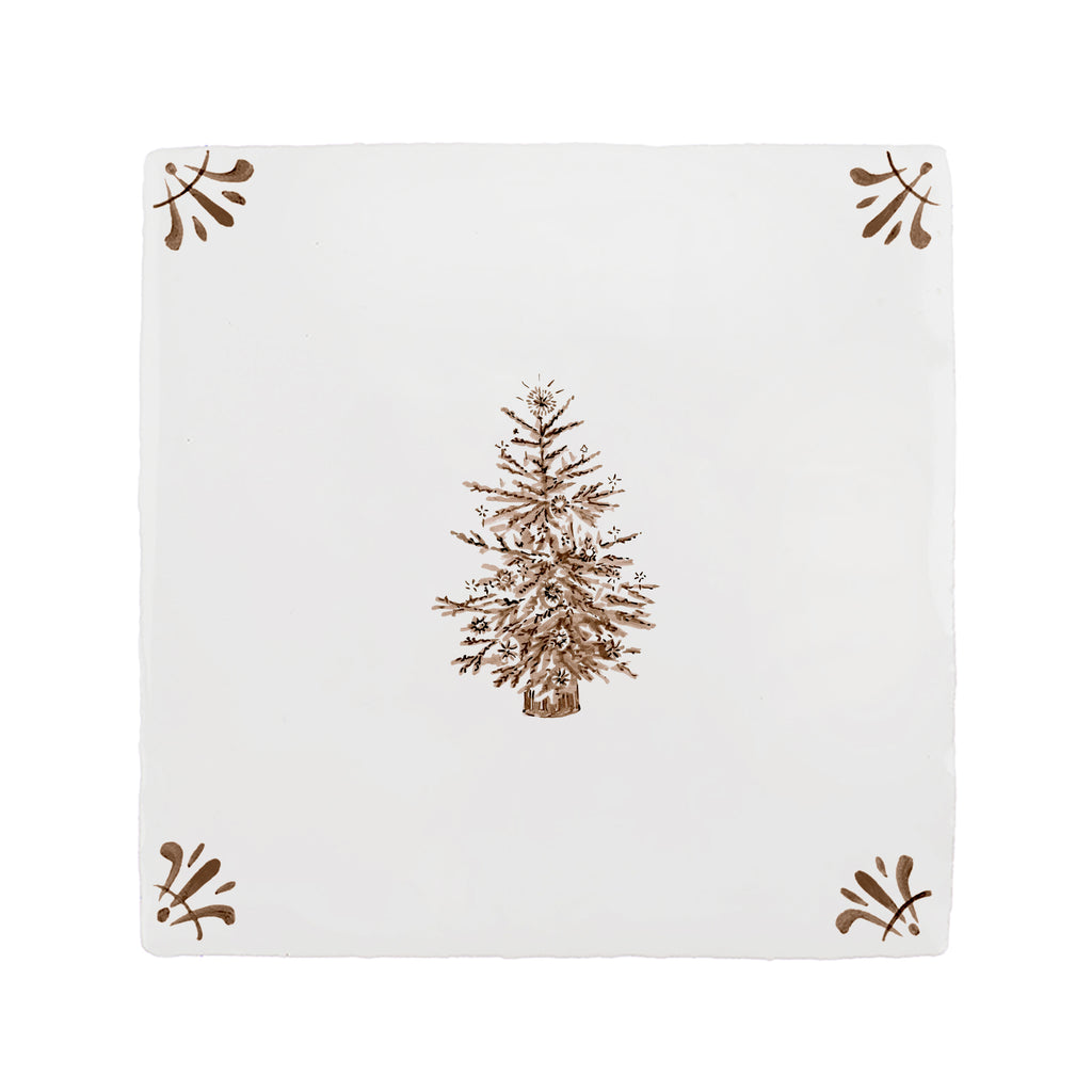 Christmas Tree Delft Tile