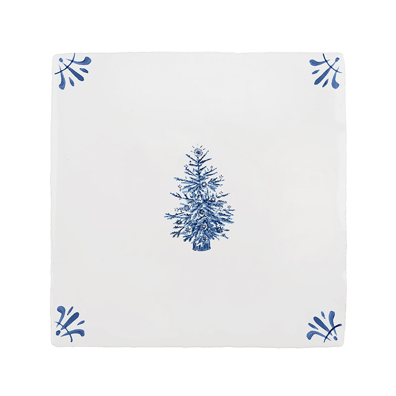 Christmas Tree Delft Tile