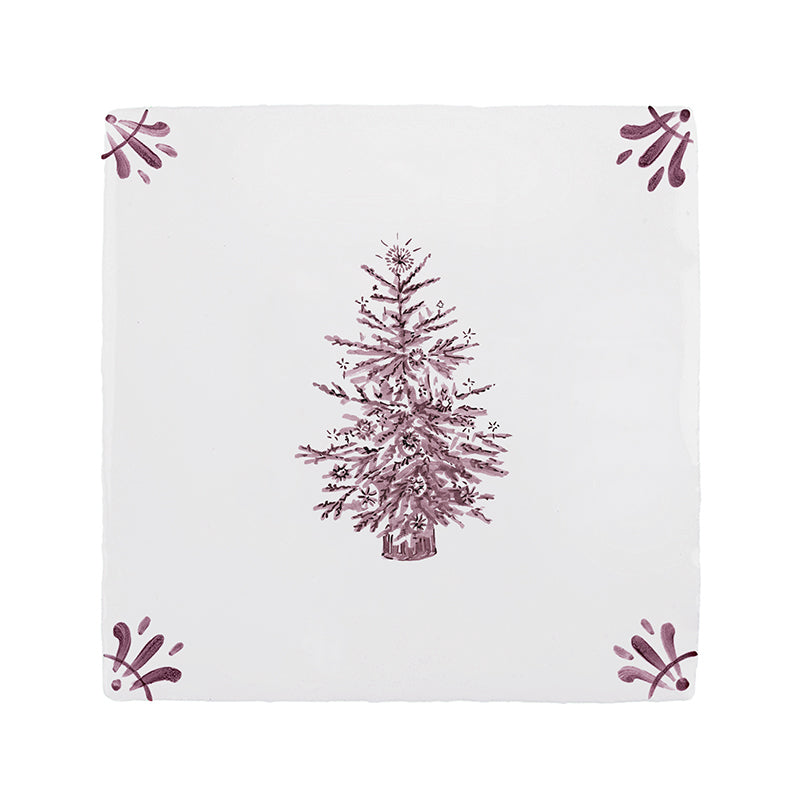 Christmas Tree Delft Tile