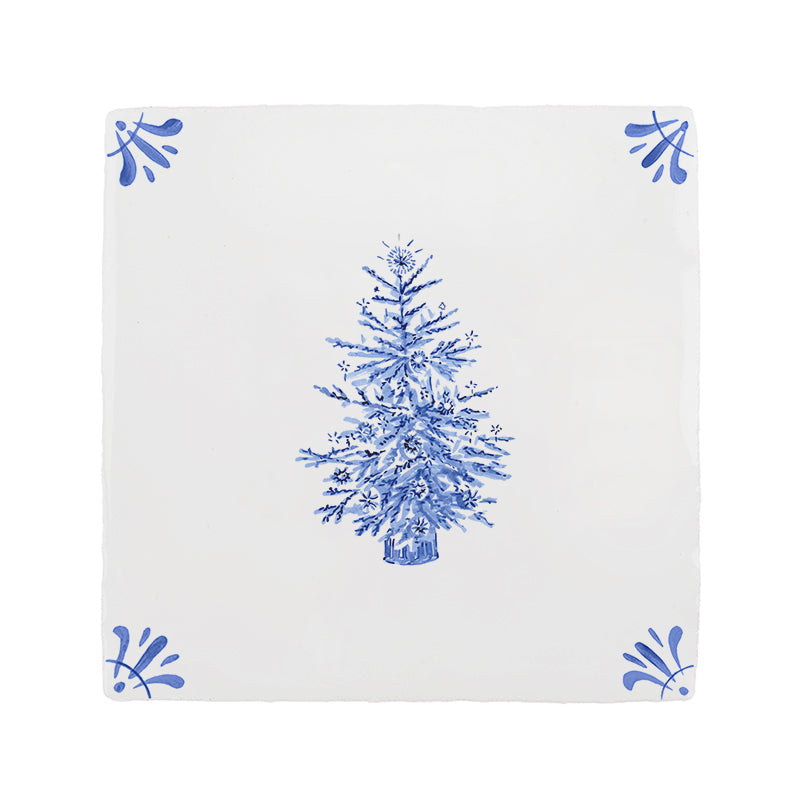Christmas Tree Delft Tile