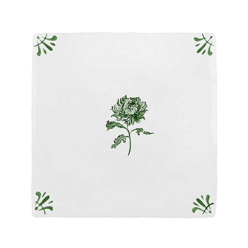 Chrysanthemum Delft Tile