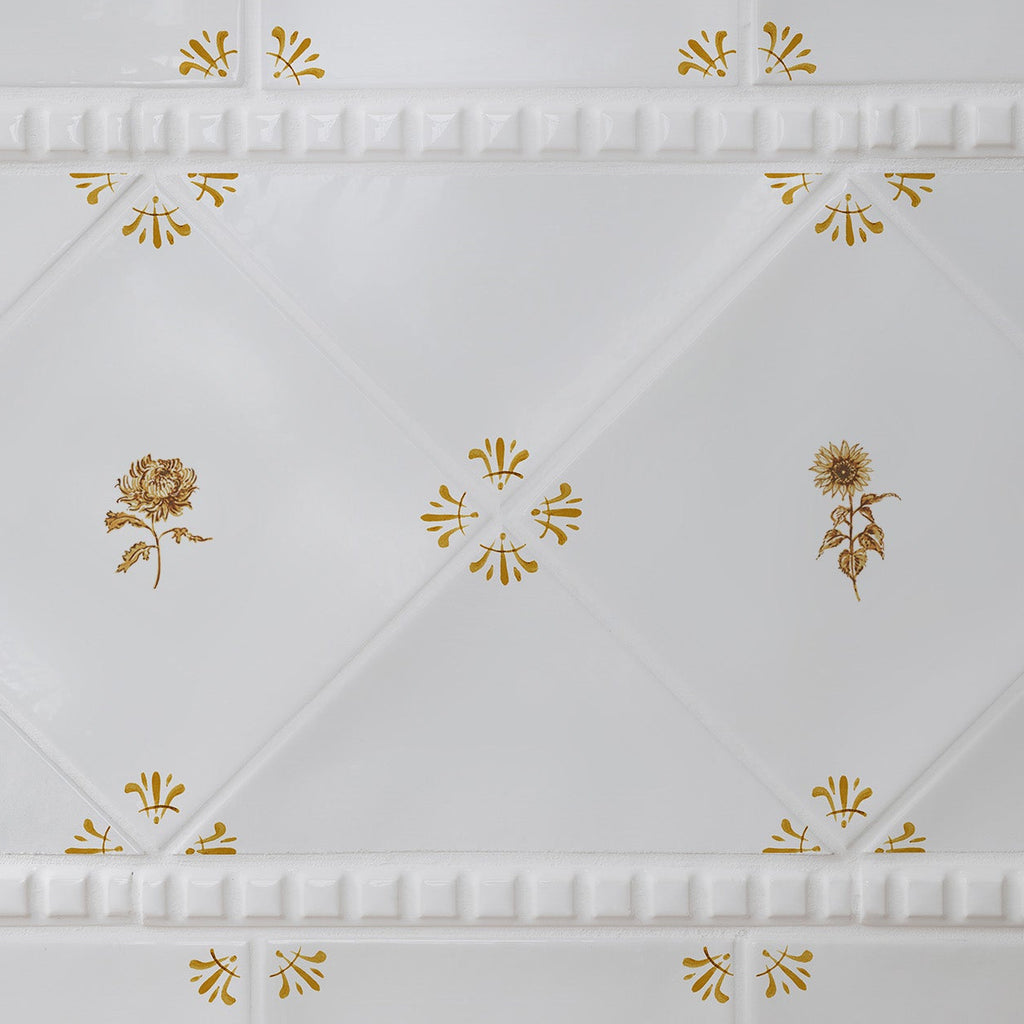 Chrysanthemum Delft Tile