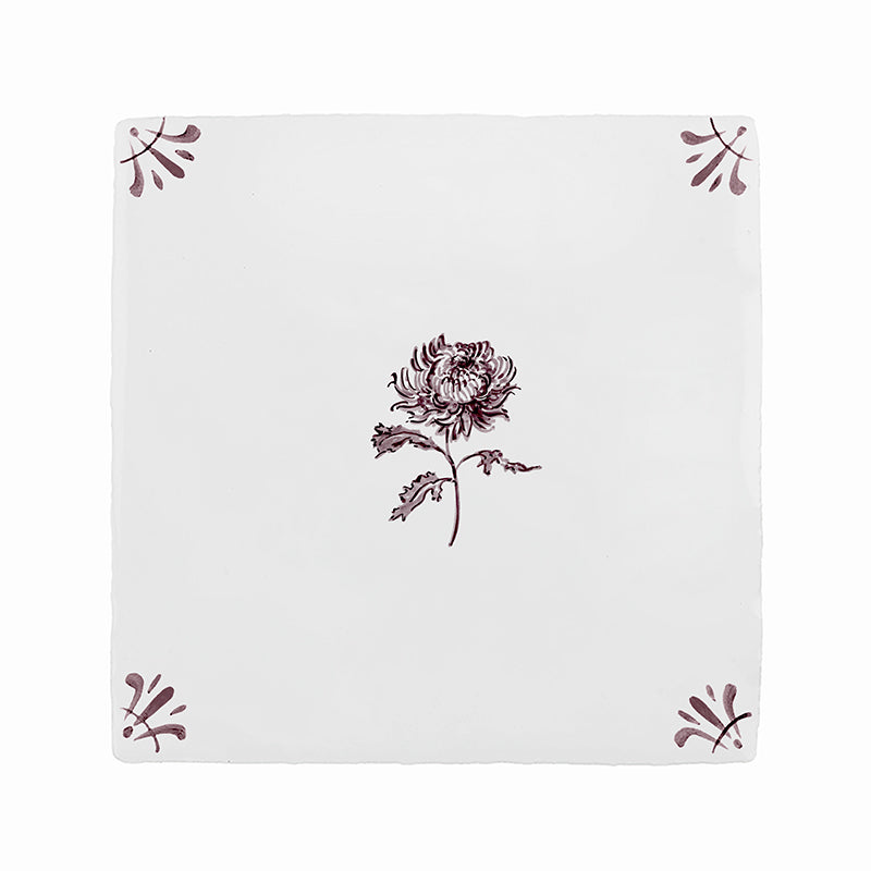 Chrysanthemum Delft Tile