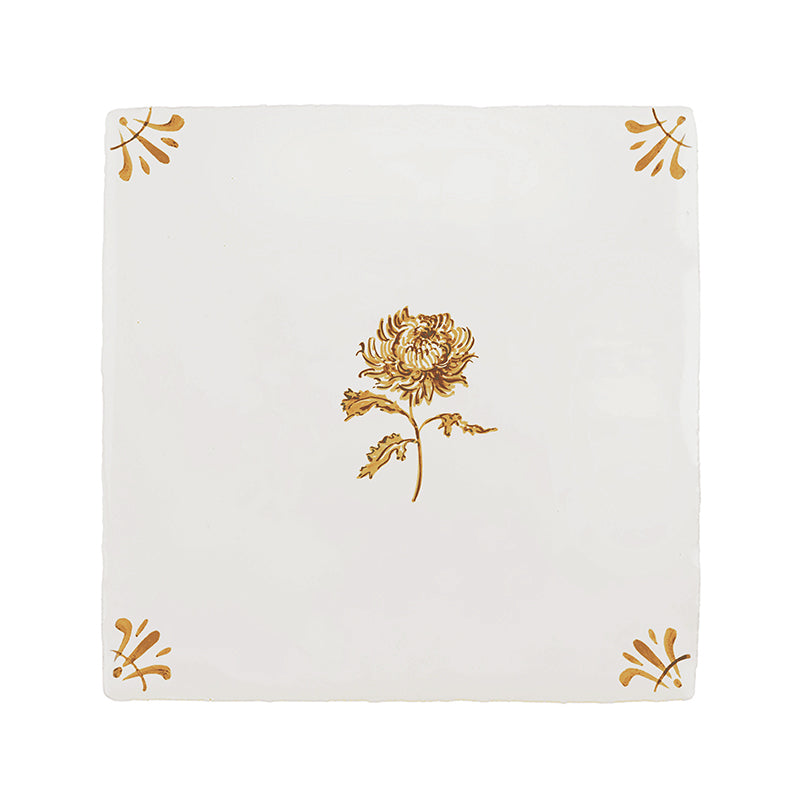 Chrysanthemum Delft Tile
