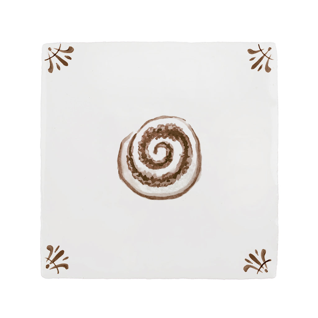 Cinnamon Roll Delft Tile