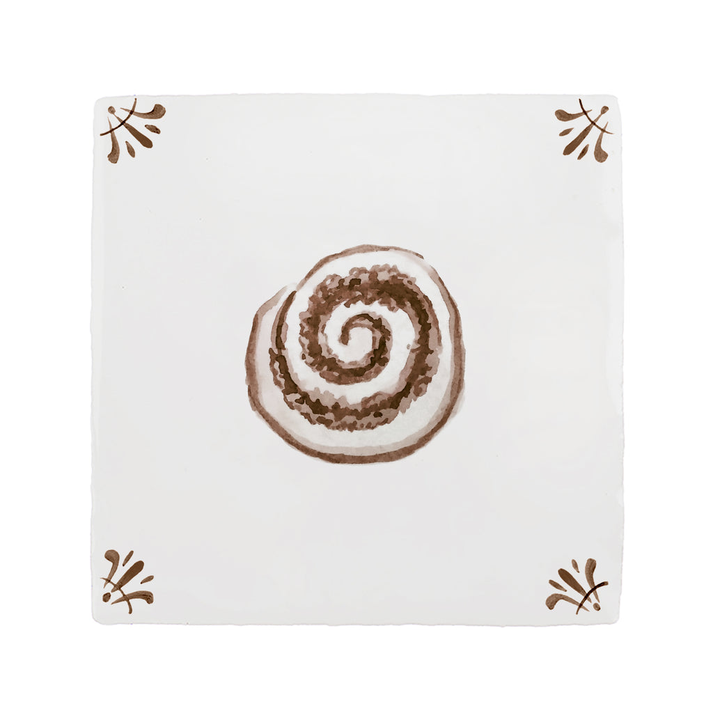 Cinnamon Roll Delft Tile