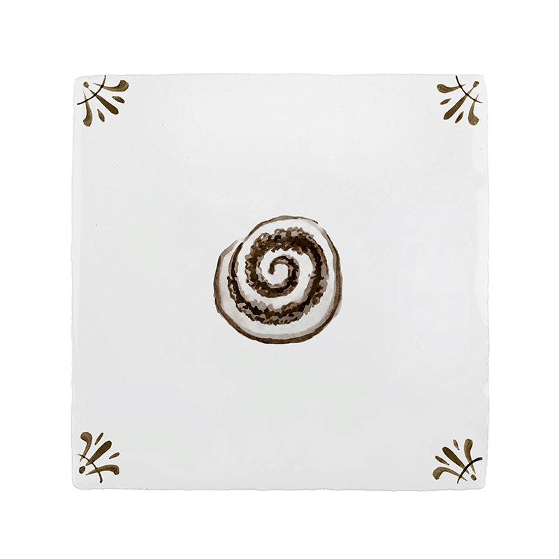Cinnamon Roll Delft Tile