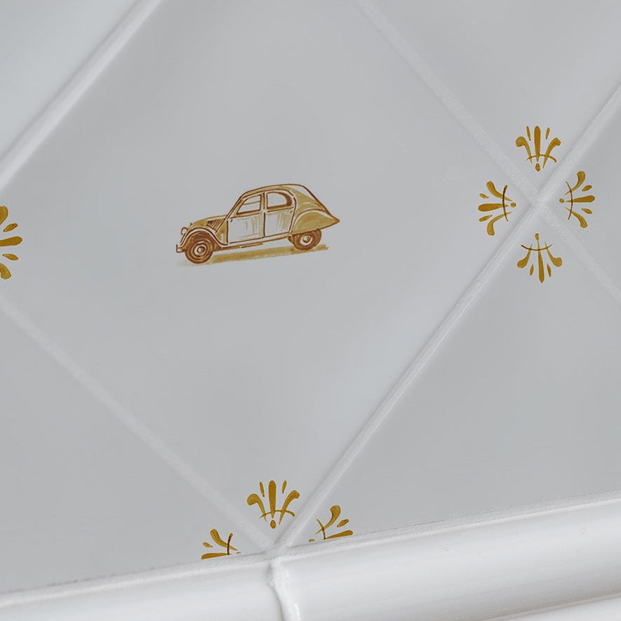 Citroen 2CV Delft Tile