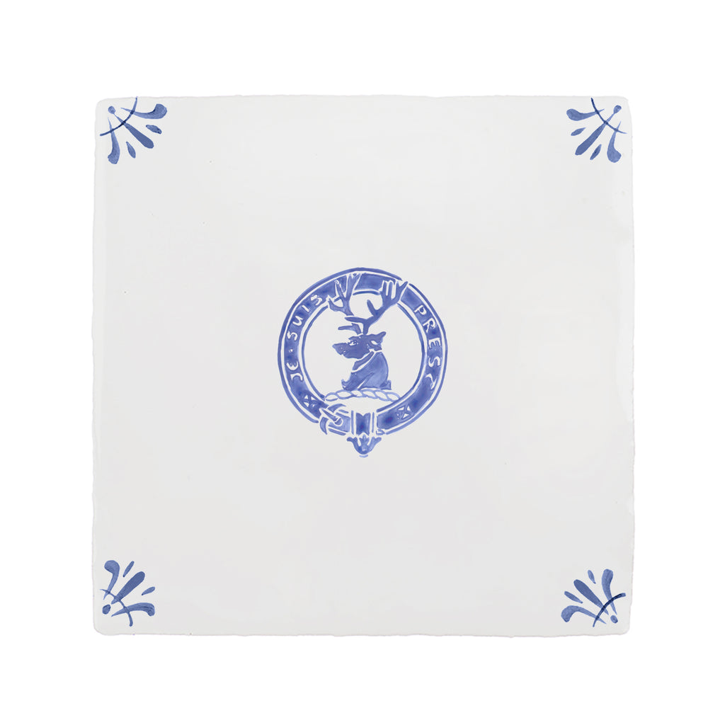 Clan Fraser Crest Delft Tile