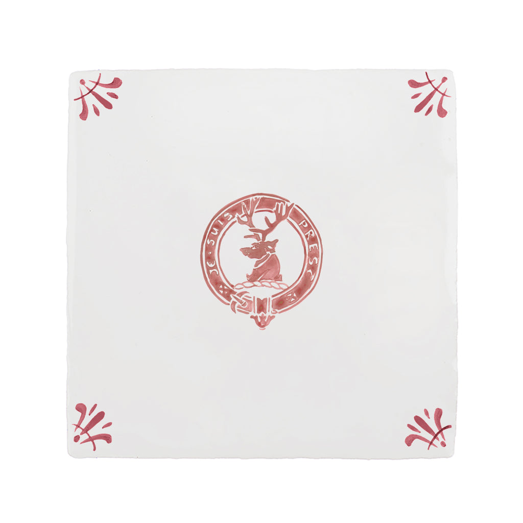 Clan Fraser Crest Delft Tile
