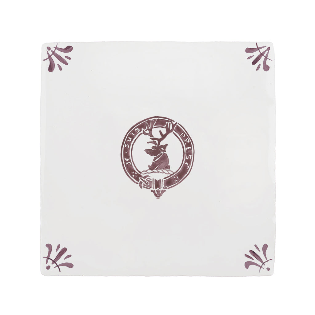 Clan Fraser Crest Delft Tile