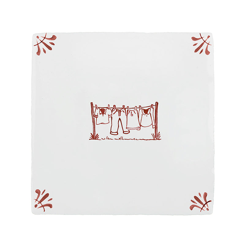 Clothes Line Delft Tile