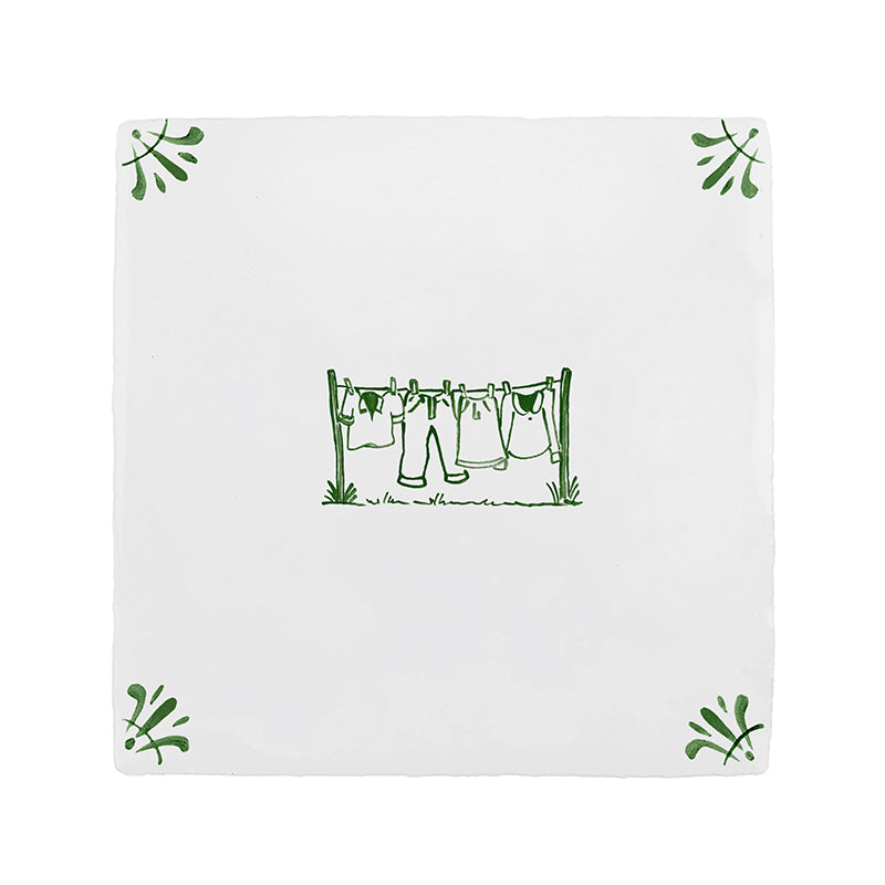 Clothes Line Delft Tile