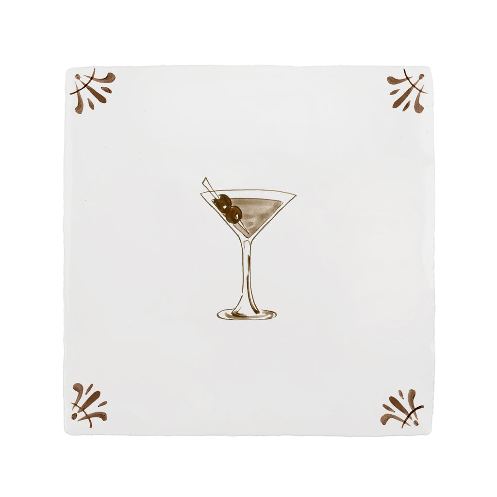 Extra Dirty Martini Delft Tile