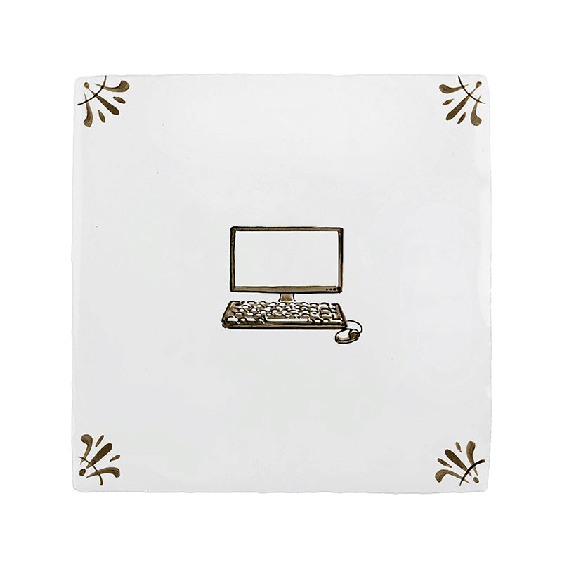 Computer Monitor Delft Tile