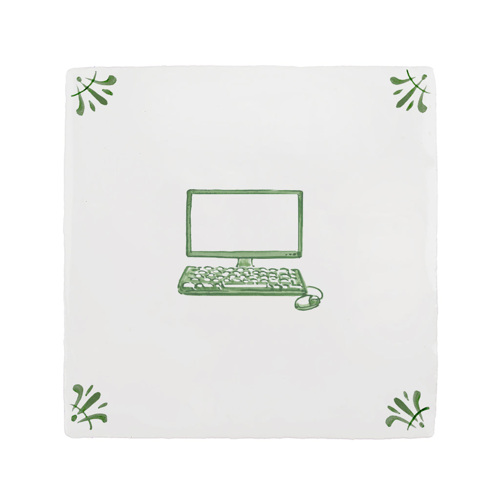 Computer Monitor Delft Tile