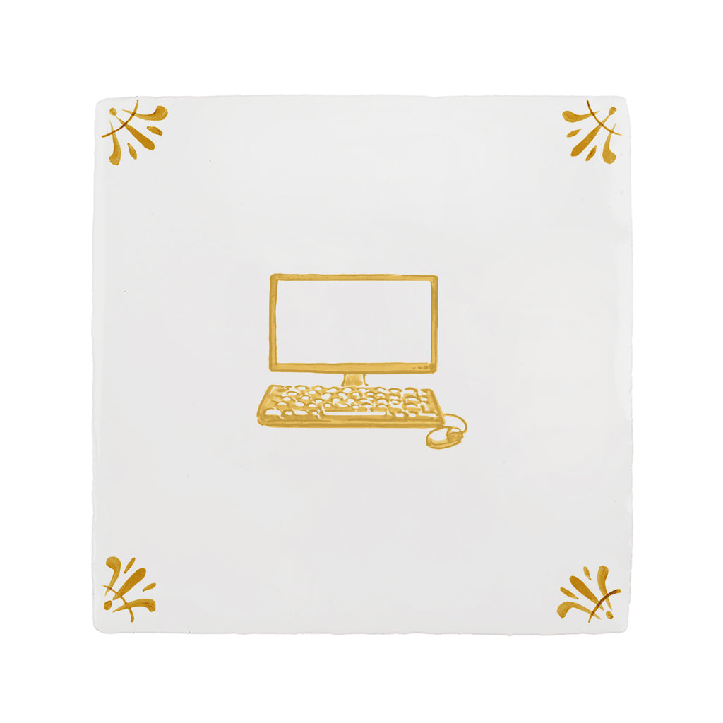 Computer Monitor Delft Tile