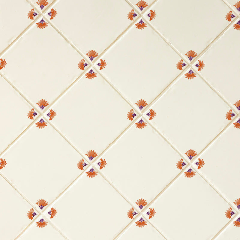 Decorative tiles with floral patterns on a white background