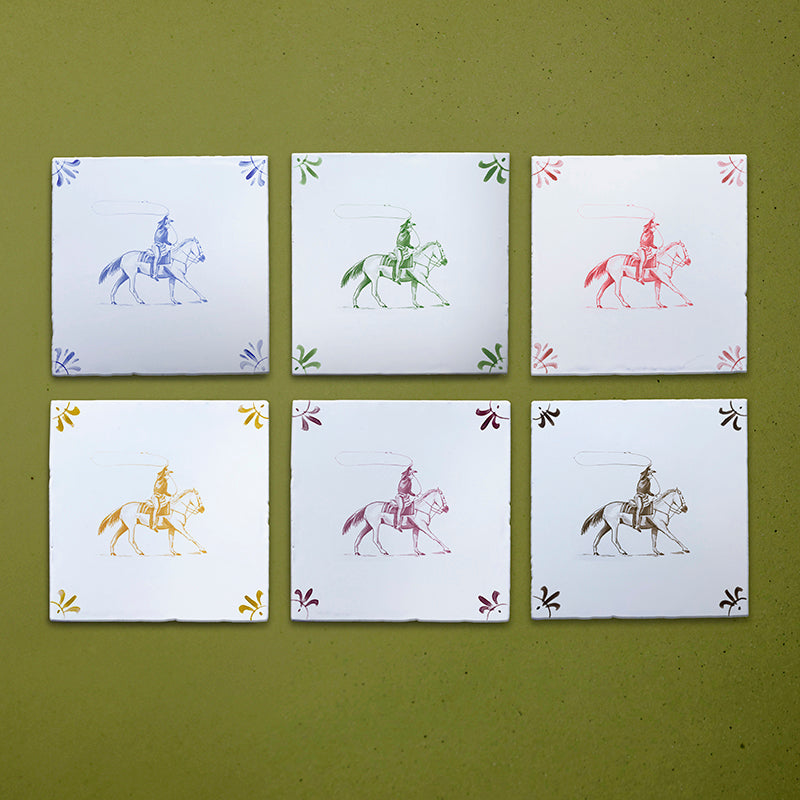 Cowboy Delft Tile