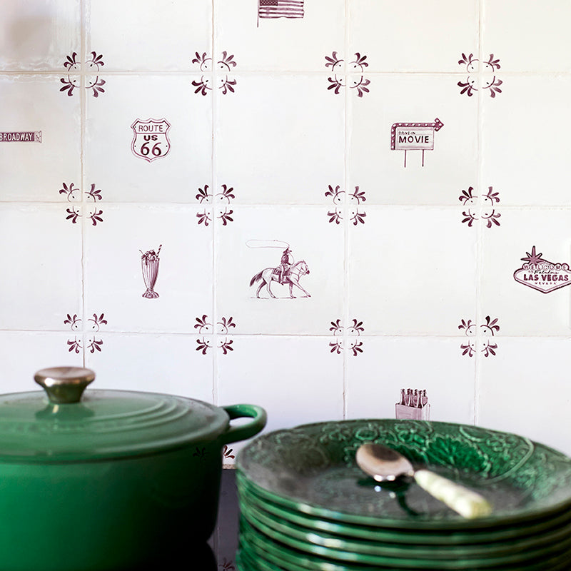 Cowboy Delft Tile