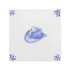 Cowboy Hat Delft Tile