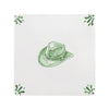 Cowboy Hat Delft Tile