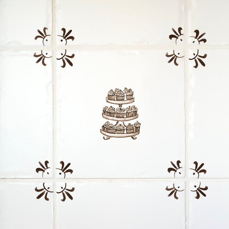 Cupcakes Delft Tile