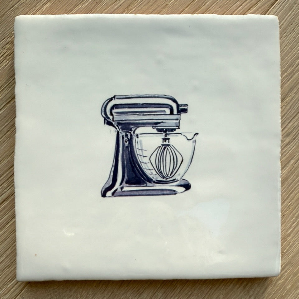 End of Line, Stand Mixer Delft Tile, Navy Blue