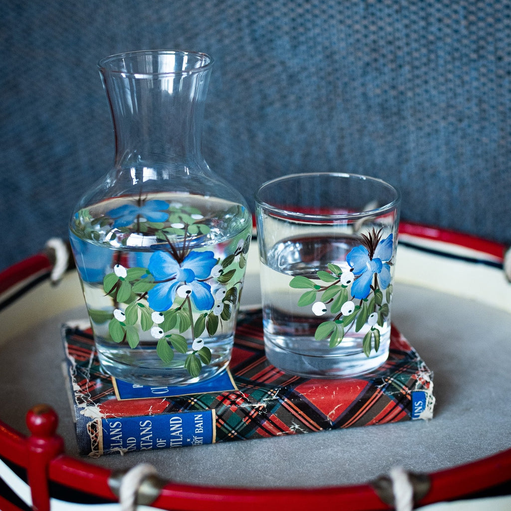 Mistletoe Bow Carafe And Tumbler
