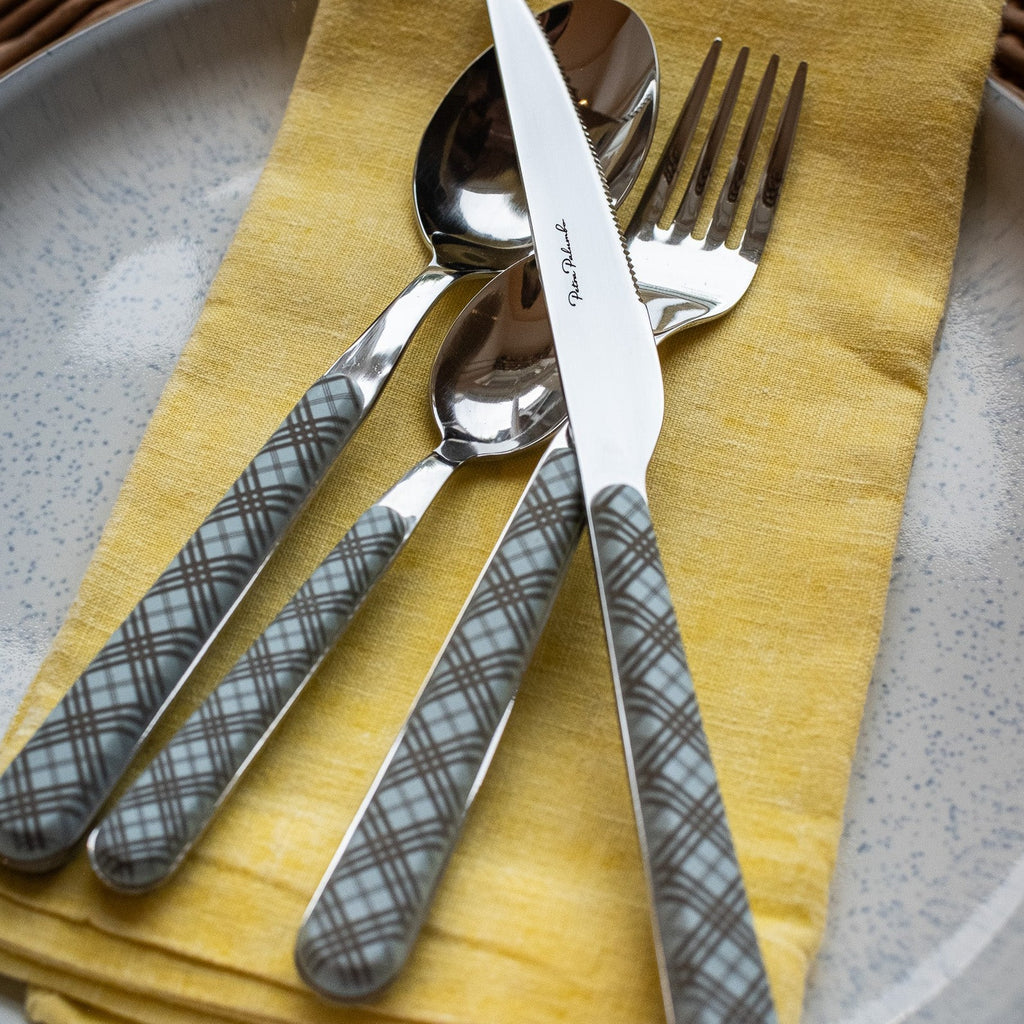 Tartan Cutlery, 4 Piece Set, Blue