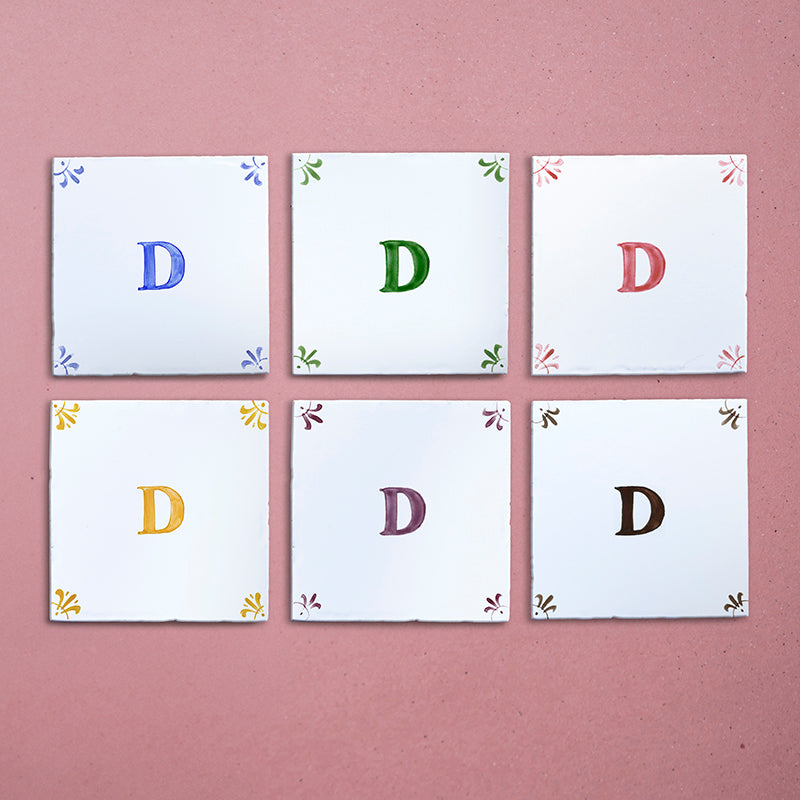 Alphabet D Delft Tile