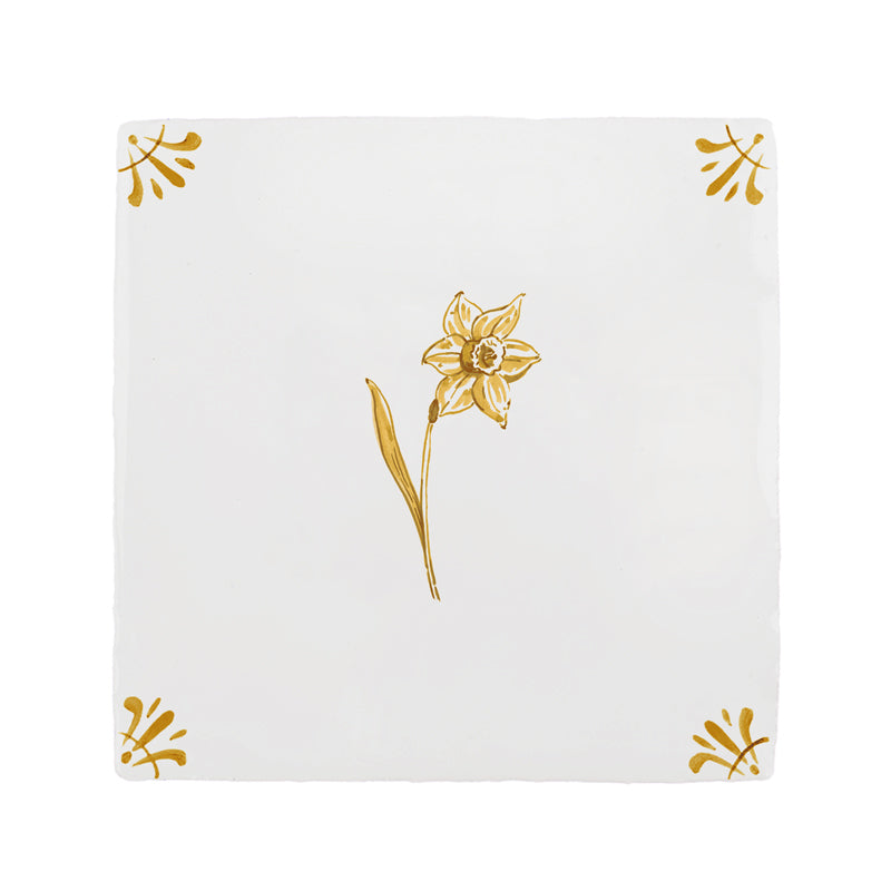 Daffodil Delft Tile