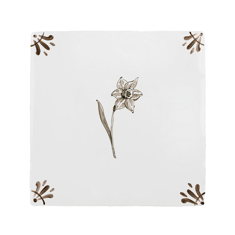 Daffodil Delft Tile