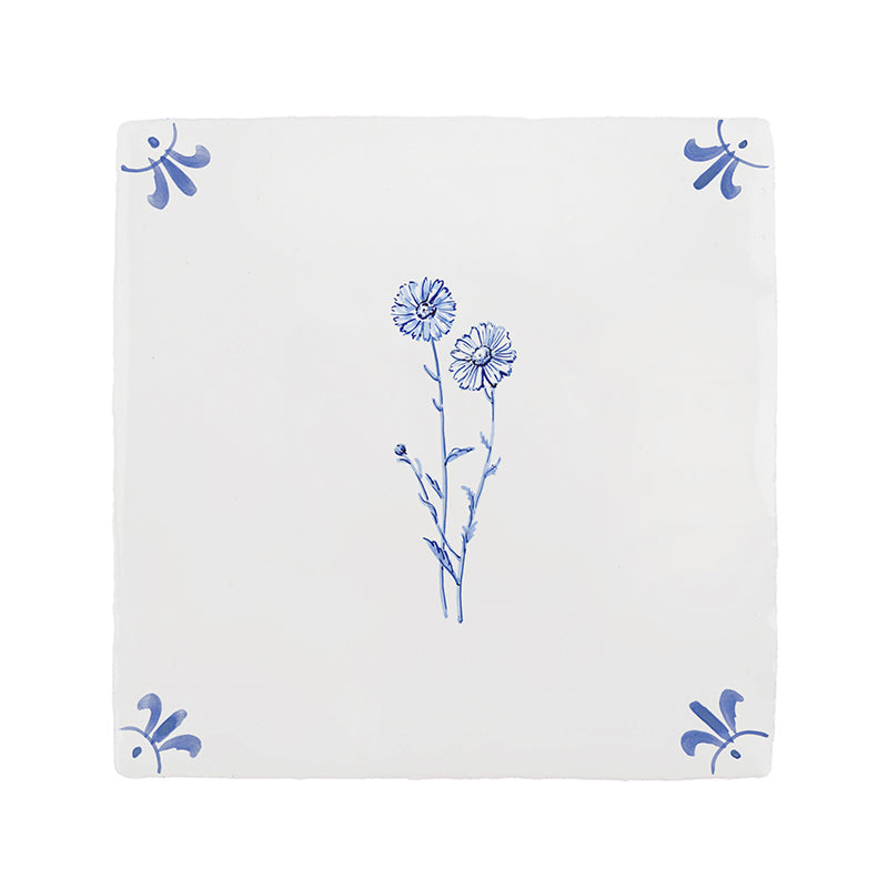 Wild Daisies Delft Tile