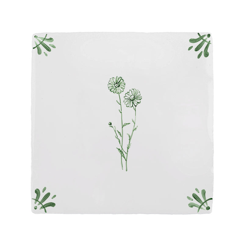 Wild Daisies Delft Tile