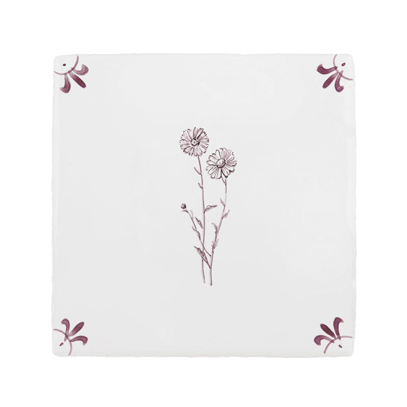 Wild Daisies Delft Tile