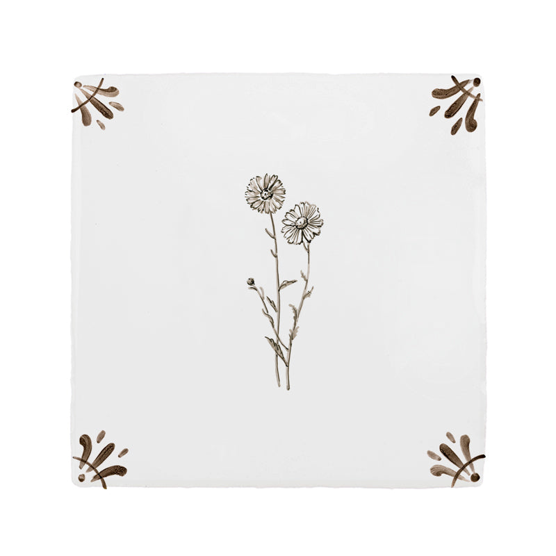 Wild Daisies Delft Tile
