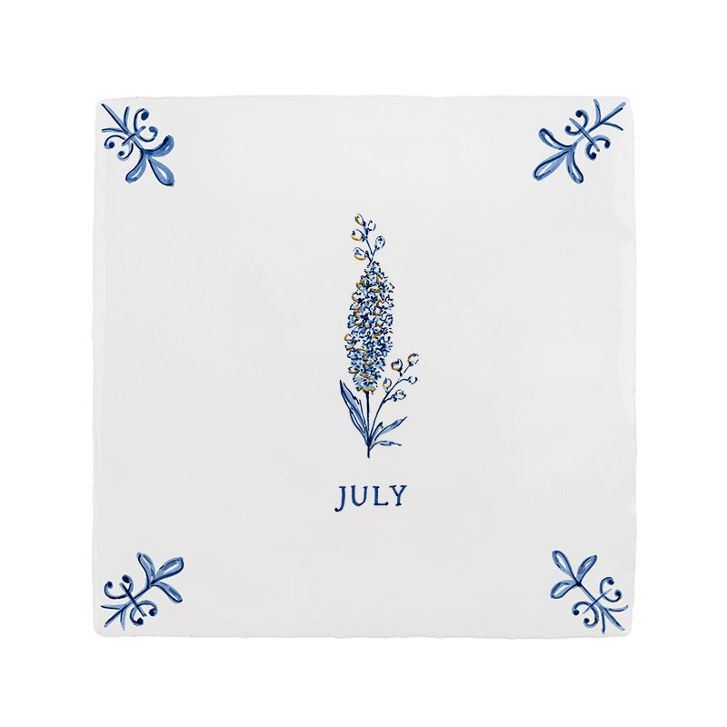 Delphinium Delft Tile, Gold Lustre
