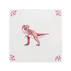 White tile with a red dinosaur illustration on a white background