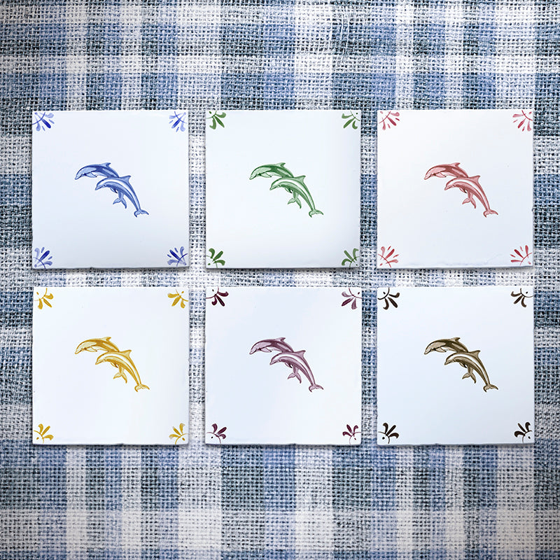 Dolphins Delft Tile