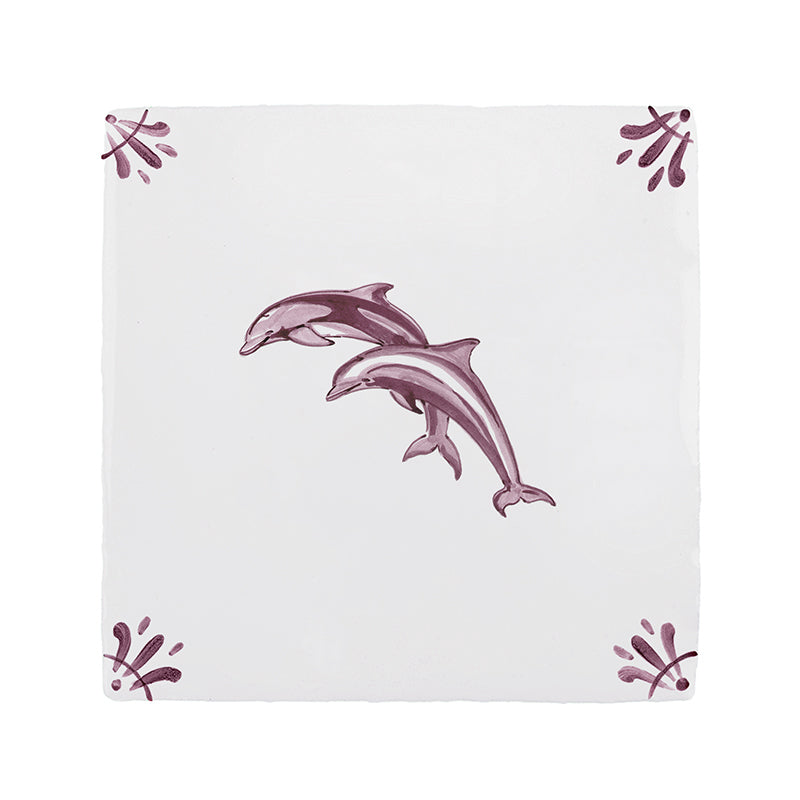Dolphins Delft Tile
